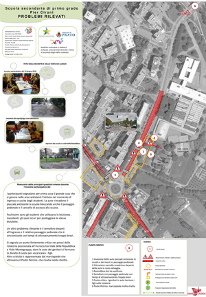 Cartografia problemi rilevati nei pressi della scuola Pier Cironi